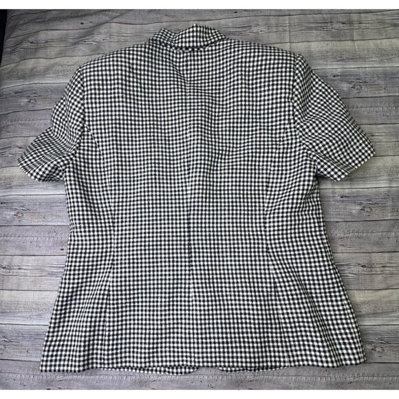 Amanda Smith Black & White Gingham Short Sleeve Blazer Size 14 - Picture 7 of 9